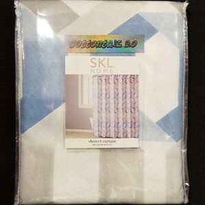 SKL Home Shower Curtain Metropolitan 70" x 72" White/Gray/Blue -New in Package